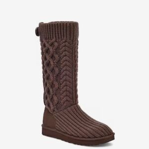 UGG Women's  Classic Cardi Cable Knit Pull-On Boots
